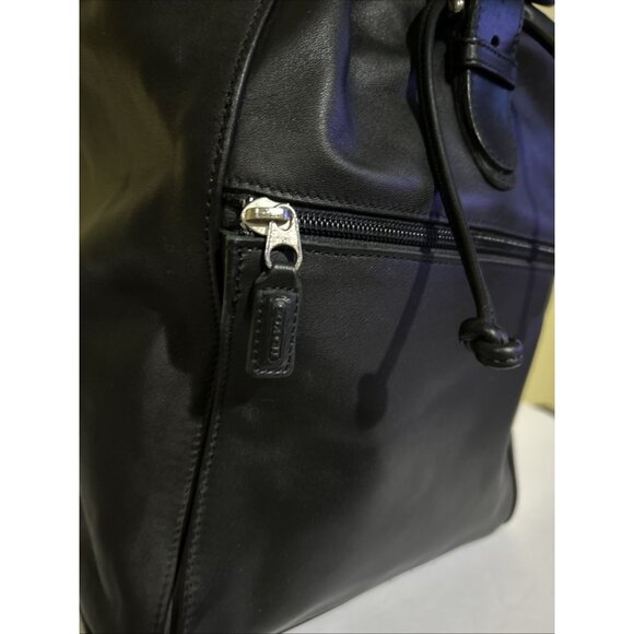 Y2K Coach 0529 Black Leather Extra Large Padded Straps 90s Backpack Vtg Rucksack - Picture 3 of 16